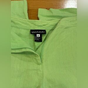 Multiples Mint Green Capris pants linen